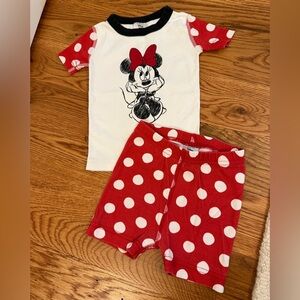 Hanna Andersson Toddler Disney Minnie Mouse Dot Short John Pajama Set 85cm 2T